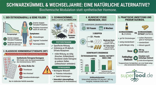 Schwarzkümmel Wechseljahre: Wie Nigella Sativa den Östrogenspiegel messbar anhebt